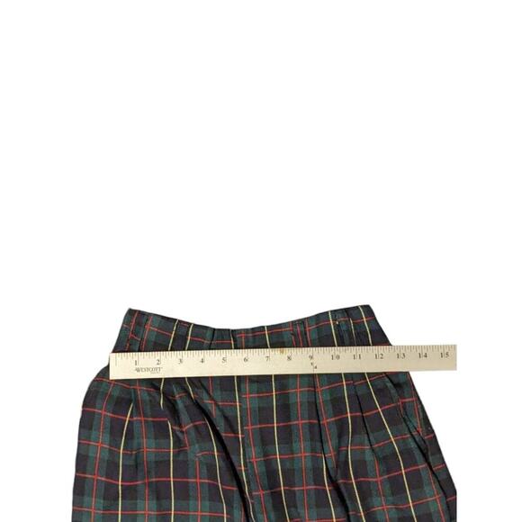 Loving Youth Tartan Plaid Pull On High Rise Pleated Tapered Leg Pants Small G - Picture 5 of 7